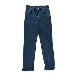Denim Forum Womens Black Washed The Arlo High Rise Straight Denim Jeans Size 26